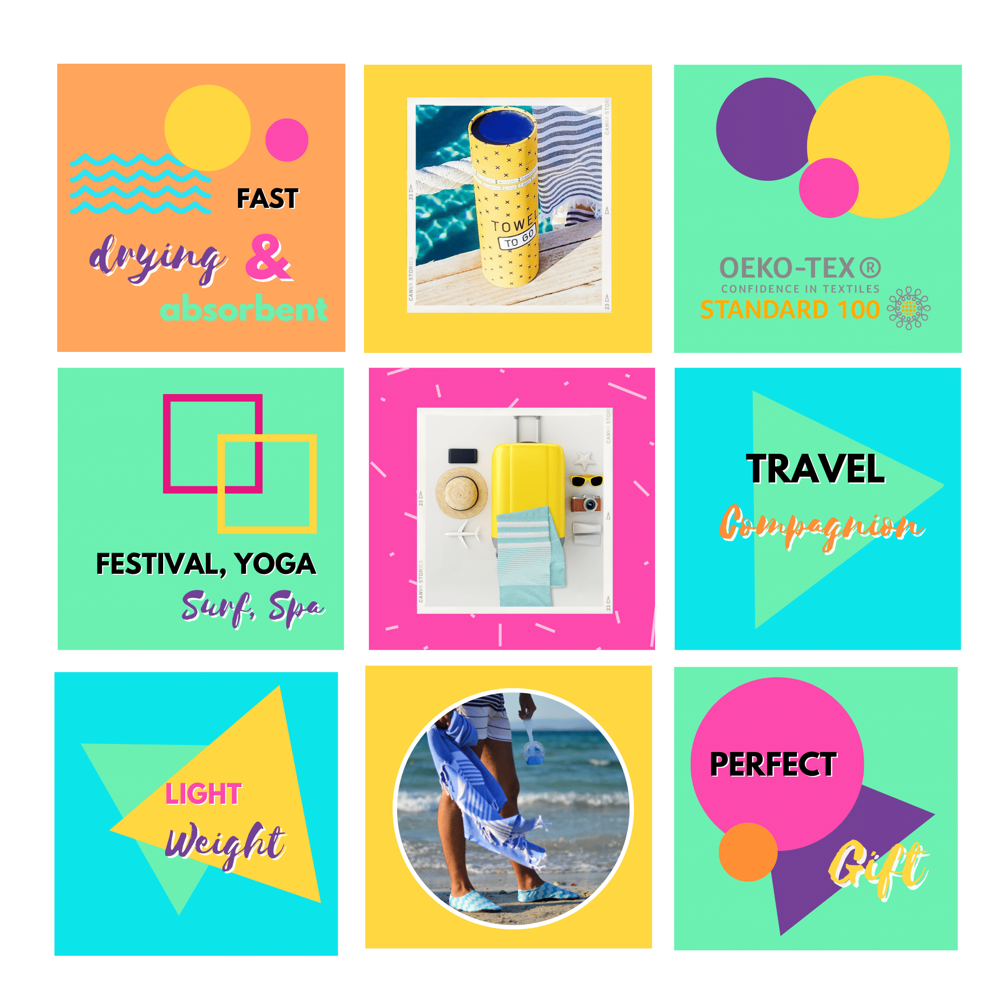 Beach Pool Hammam Towel, Orange Beige in Gift Box