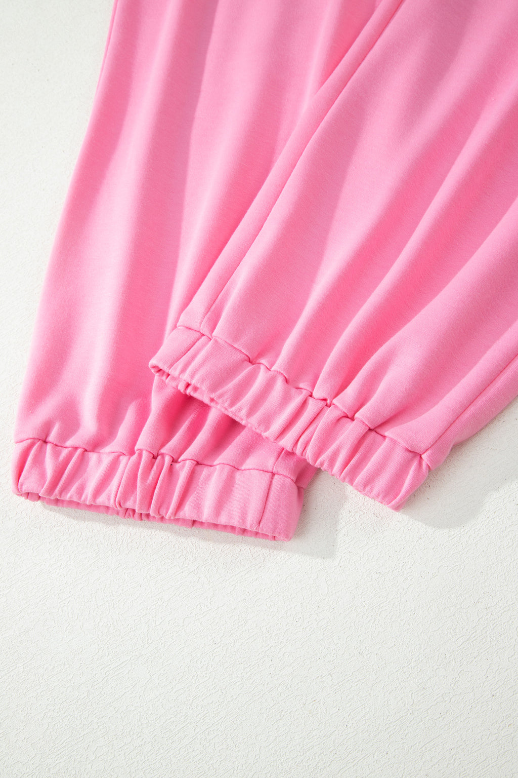 Bonbon Solid V-Neck Tee and Drawstring Plus Size Pants Set