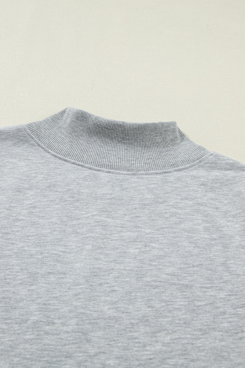 Light Grey Solid Color High Neck Cap Sleeve Loose Top