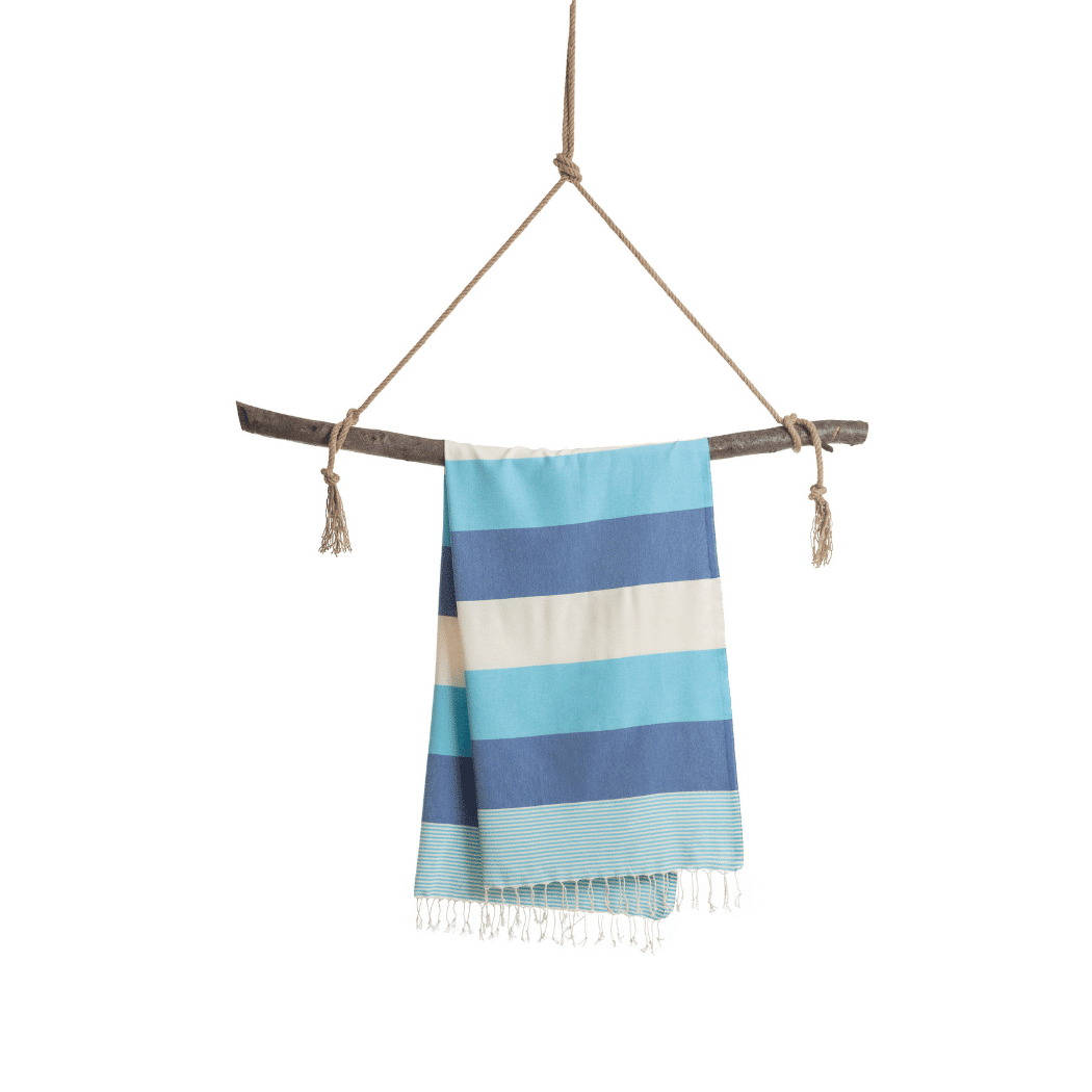 Beach Pool Hammam Towel, Blue Turquoise in Gift Box